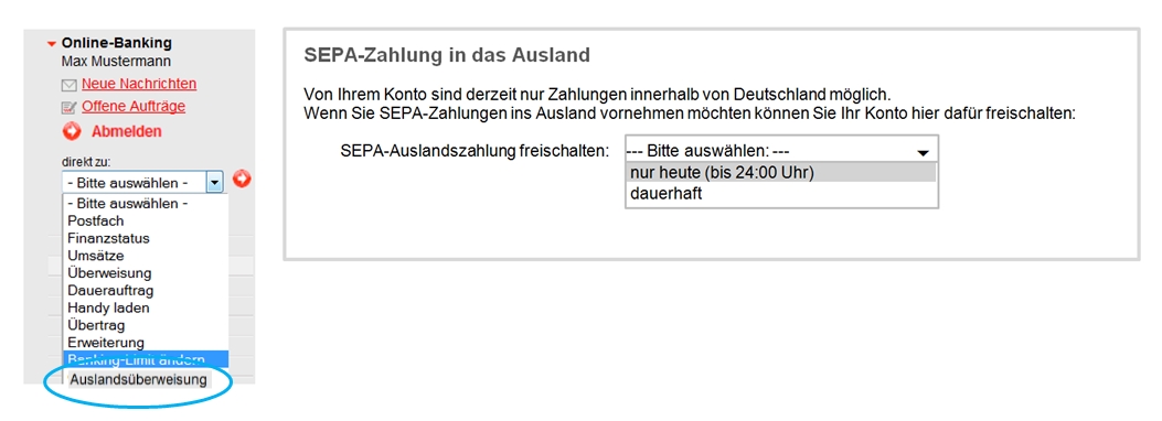 Screenshot SEPA-AZV Variante2